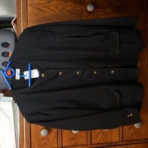 Fairest black blazer with golden swirl buttons